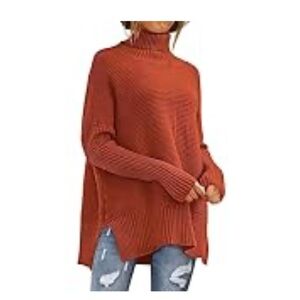 Rust Turtleneck baggy Oversized sweater NWT super cozy size M